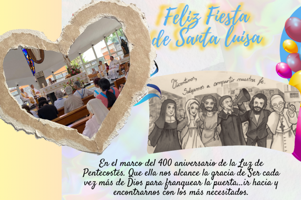 Fotografías del festejo de la fiesta de santa luisa de marillac en la iglesia